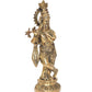 Brass Lord Krishna Idol Figurine Sculpture Playing Flute Statue, for Home Decor Mandir Pooja Decorative Showpiece, (Height 15 Inch)