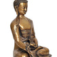 Brass Dhyan Mudra Buddha Statue - Handcrafted Spiritual Decor for Home Decor and Office Decor - Meditating Buddha Idol (Height 13.5 Inch)