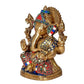 Brass Ganesha Ganesh Ganpati Statue Idol murti, Height : 9 inch