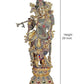 Brass Radha Krishna Statue Idol On Base for Home Decor Temple | Height : 30 Inches | Pair |