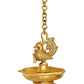 Brass Hanging Peacock Diya Deepak deepam Oil Diya Lamp for Diwali Pooja 22 inch