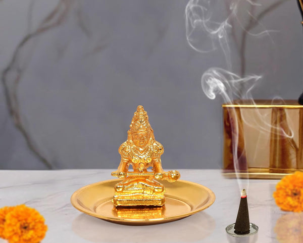 Brass Maa Annapurna or Annapoorna Annapurneshwari Murti Gift Article Decorative Showpiece Brass Idol (Height 2 Inch) Mandir Setting
