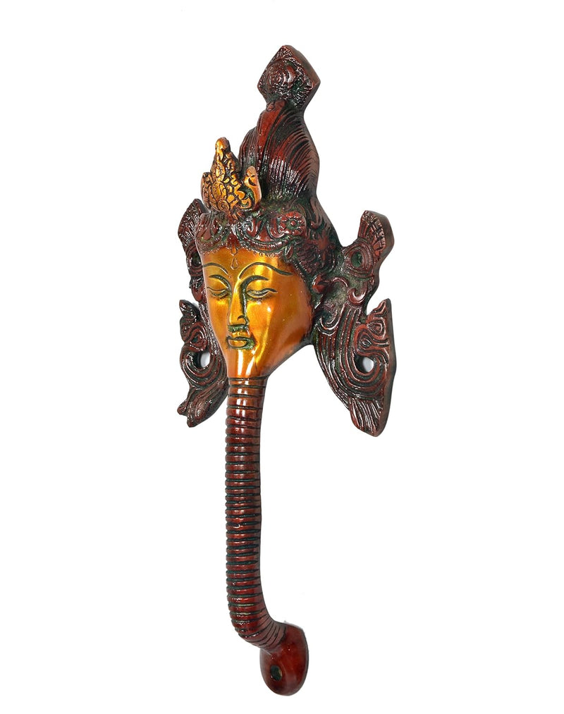 Brass Gautam Buddha Face Door Handle (Set of 2) (Height : 11 inches)