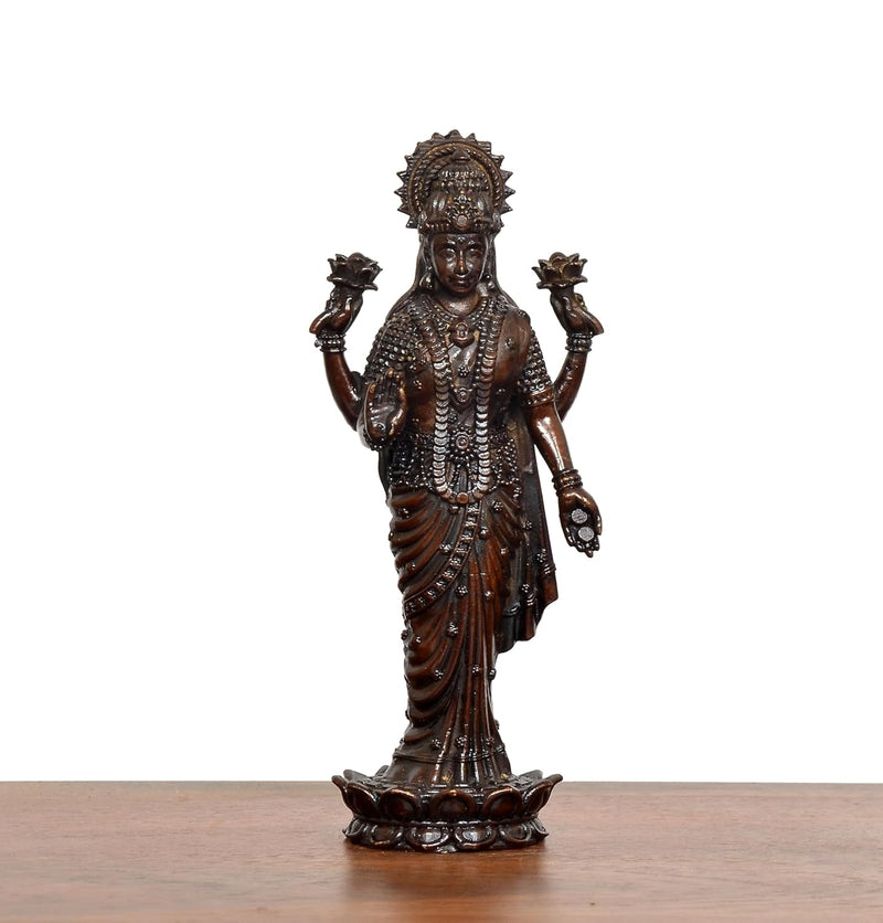 Bronze Lakshmi Standing Idol (Height: 5 Inch)