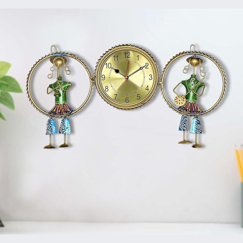 Iron Clock musician Wall Hanging (Height 11 Inch)