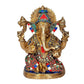 Brass Ganesha Ganesh Ganpati Statue Idol murti, Height : 9 inch