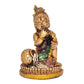 Resin Bal Krishna Laddu Gopal Makhan Chor Idol Krishna Janmashtami Decorative Laddu Gopal | Pooja Home Decor Mandir | (Height 2.5 Inch)