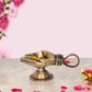 Brass Hand Shape Diya with Handle Oil Wick Lamp for Aarti Puja Oil Lamp Decorative Puja Home Temple lamp Diwali Gifts Home (Height: 2 inch)