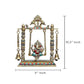 Brass Ganesha on a Swing with Two Bell Holding Chain Statue (10.2 Inches X 8.6 Inches X 3.0 Inches, Golden)