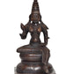 Brass Goddess Parvati Seated on Pedestal Statue Hindu Goddess Parvati Idol for Home Temple, Spiritual Decor, and Religious Gifts (Height: 9 Inch)