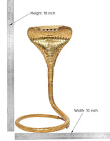 Brass naag snake for Shivling puja stand, height 18 in, width 10 in, circular base