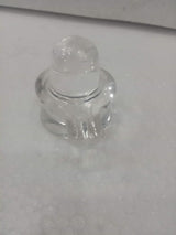 Transparent crystal Shiva lingam showpiece, round top and base