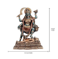 Adi Shakti Kali resin idol, 7 in height, 5.5 in width, front view