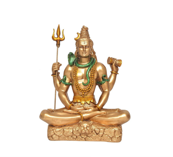 Resin Lord Shiva Idol in Blessing Pose – Bholenath Shiv Murti for Home, Mandir & Office Decoration (Height :8 Inches) Entryway Setting