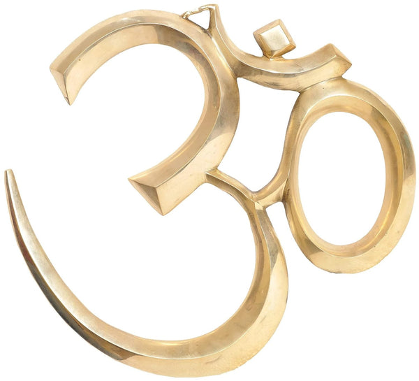 Brass OM Wall Hanging Sculpture (Height: 10.3 Inches)