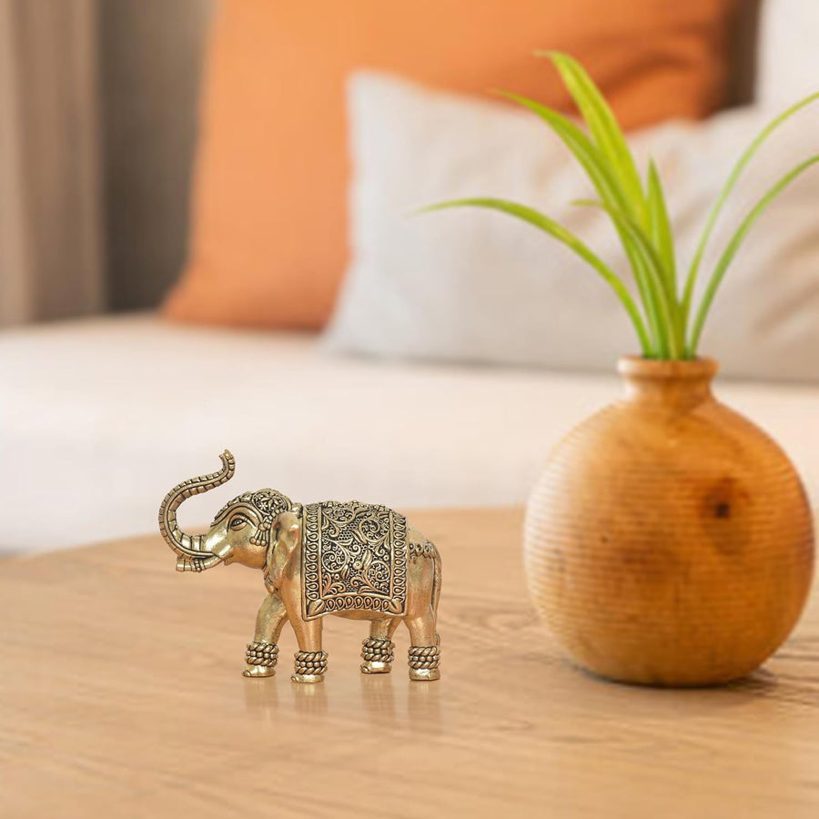 Superfine Brass Elephant Figurine (Height 2 Inch) Craft Detail