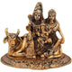 Metal Lord Shiva Parvati Kartikeya and Ganesha Murti Shiv Family Parivar Idol Statue for Home Décor Mandir Temple Gift Showpiece Gold Height 4 Inches