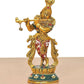 Metal Lord Krishna Sculpture (Height 8.5 Inch)