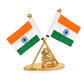 Metal Indian Flag With Ganesh for Car Dashboard (Height: 3.5 inch)