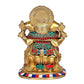 Brass Ganesha Ganesh Ganpati Idol Statue Murti for Home Office Shop, Height : 7 inch