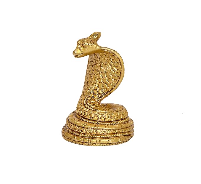 Brass Shiv Shiva Snake Nag Devta Shiva Lingam for Pooja Puja Home Temple Mandir Decor Showpiece (Height 2.5 Inch)