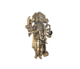 Brass Panchmukhi Hanuman idol, ten-armed, 4 in (side view)