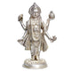 Dhanvantari The Physician of The Gods Holding The Vase of Immortality and Herbs Brass Statue Height 10.3 Inches Colour Silver