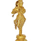 Brass Lord Krishna Idol Figurine Sculpture Playing Flute Statue Decorative Showpiece, (Height 9.5 Inch)