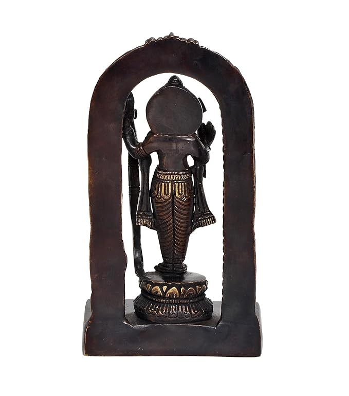 Brass Idol Ram ji ki Murti Ram Lalla Statue in Ayodhya Mandir for Home and Office Decor Height 7 inch