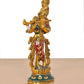 Metal Lord Krishna Sculpture (Height 8.5 Inch)
