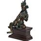 Brass Maa Goddess Saraswati Seated on Wooden PedestalI dol for Home Decor and Pooja (Height 14 Inch)