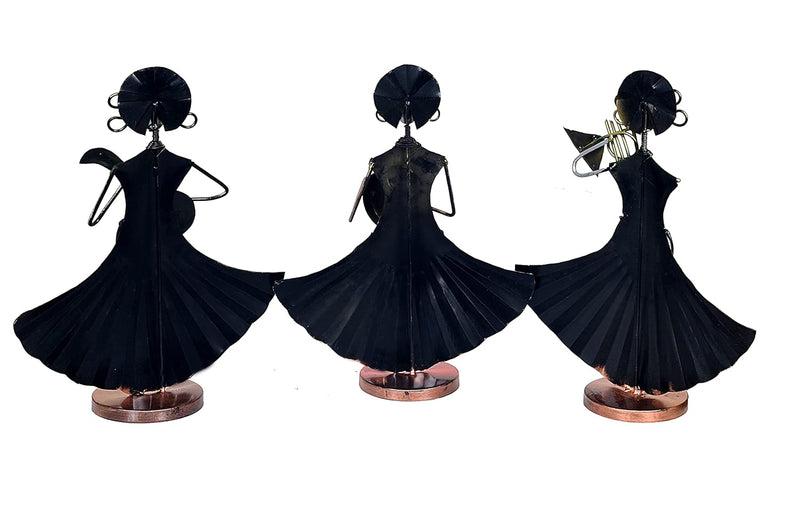 Iron Indian Folk Art Musicians Showpiece Set of 3 (Height 17 Inches)