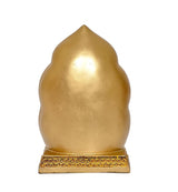 Resin Ganesha idol back, smooth golden form with decorative base
