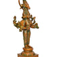 Brass Standing Panchamukhi Hanuman Statue - Handcrafted Hindu God Idol for Home Decor (Height 22 Inch)