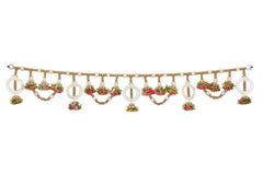 Toran Deko-Banner, goldfarben, mit ovalen Medaillons und Blumenquasten