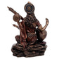 Resin, Bonded Bronze Saraswati Idol Sculpture Hindu Goddess of Knowledge Music & Art, 15.0 cm Height 13.4 cm Width, Brown