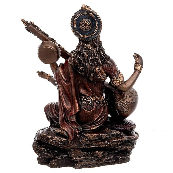 Resin Saraswati Idol Hindu Goddess of Knowledge Music & Art (14.5 Cm) Entryway Setting