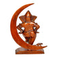 Brass Lord Ganesha Idol Statue Ganesh on Moon Decorative Sculpture for Home Office Temple Showpiece (Height 10 Inch)