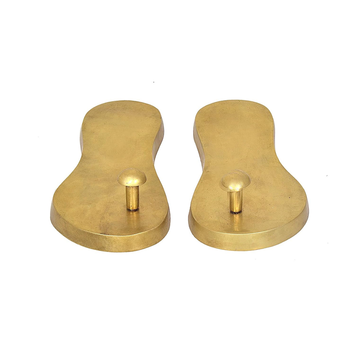 Brass Charan Paduka (Khadau) for Puja | Golden Finish Sacred Footprints | Traditional Hindu Religious Decor | Auspicious Pooja Accessory (Height: 2.5 Inches)