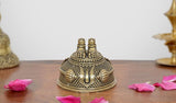 2-inch brass Hanuman Charan Paduka idol with detailed engraved base