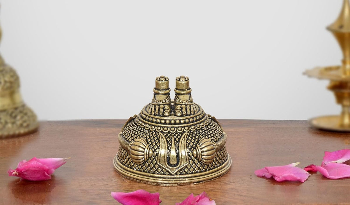 Superfine Brass Lord Hanuman Ji Charan Paduka Idol (Height 2 Inch)