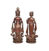 Resin Swami Narayan & Akshar Murti figurines, back view with draped shawls