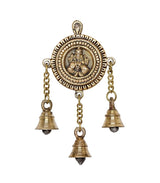 Gold-tone Lakshmi pooja hanging with three hanging bells on chains