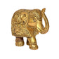 Brass Elephant Figurine - Decorative Statue for Home Decor, Feng Shui, and Good Luck (Height 4 Inch)