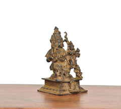 Copper Shiv Parivar statue, rear/angled view, layered figures and ornate base