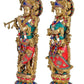 Brass Radha Krishna Idol Figurine Radha Krishna Decorative Showpiece Sculpture for Home Office Living Room Temple Gift Item Multicolour Height 18 Inches