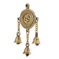 Brass Om Hanging with Bells - Spiritual Home Decor | Sacred Om Wall and Door Hanging Bells | Meditative Decorative Bells for Peace and Harmony (Height : 7 Inches)