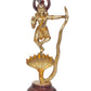 Brass Krishna Bhagwan Murti Dancing on Kaliya Naag Religious Statue for Home Temple Pooja Mandir Office Decor (Height 13 Inch)