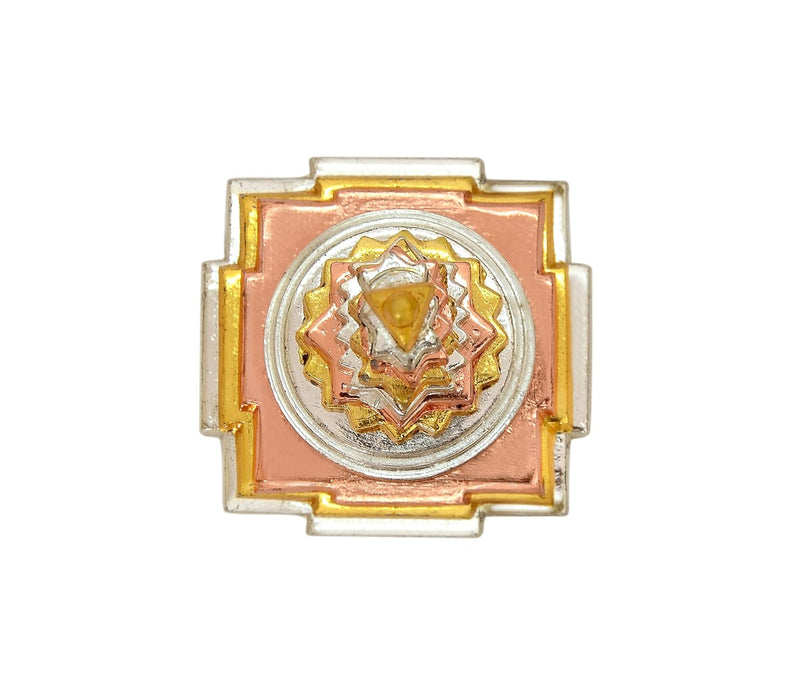 Brass Shri Yantra for Mandir (Height: 2 Inches)