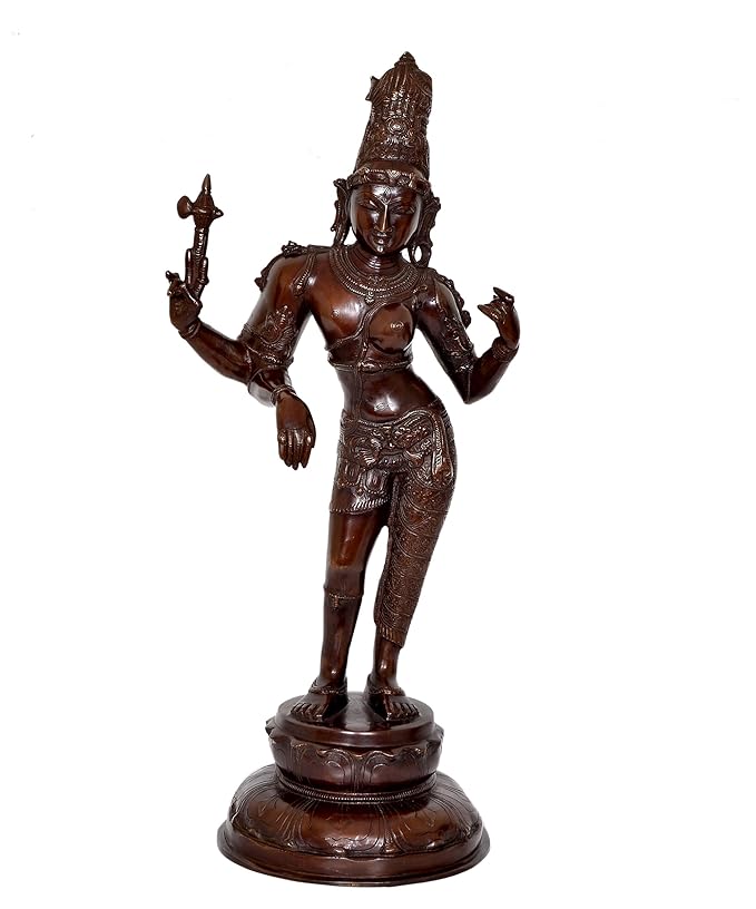 Brass Shiva and Parvati (Ardhanarishvara) - Brass Statue Idol Murti (Height : 26.5 inch) Craft Detail